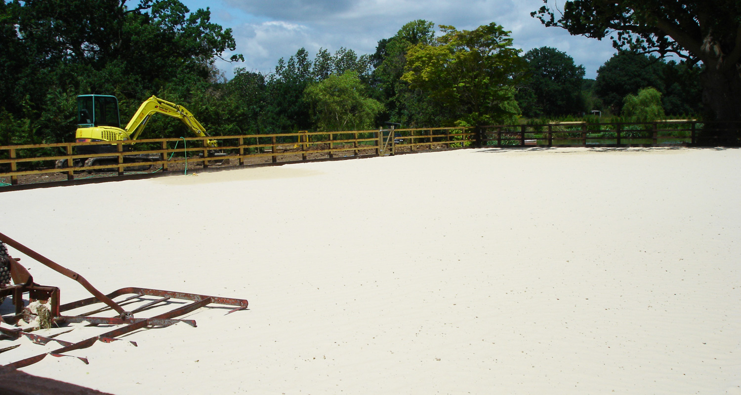 Equestrian groundworks sand school