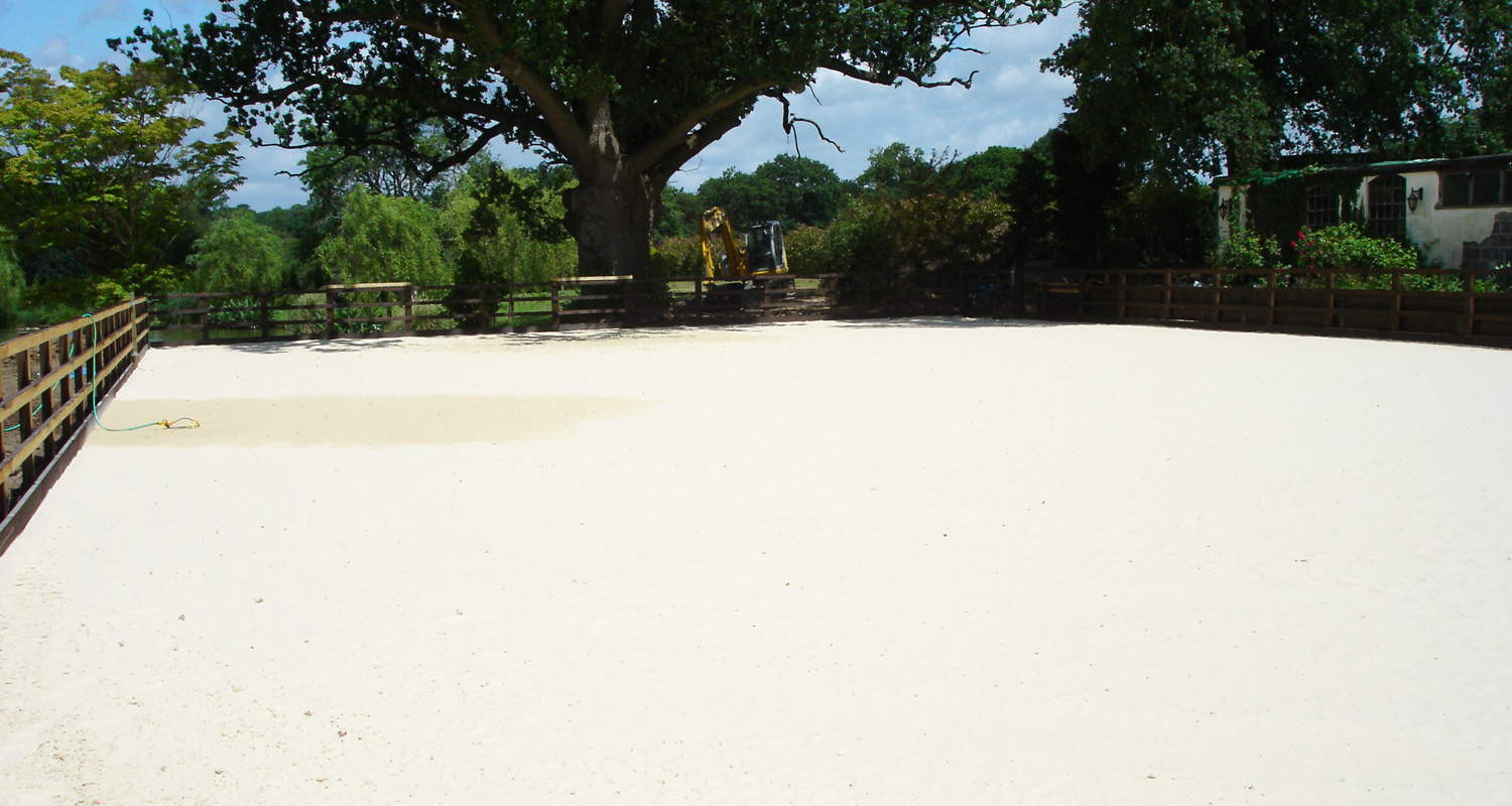 Equestrian groundworks sand school