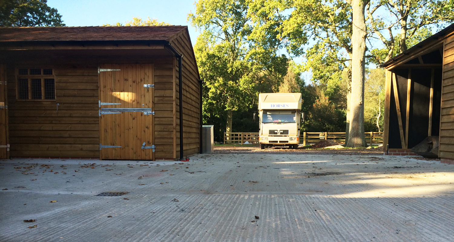 Equestrian groundworks stable block